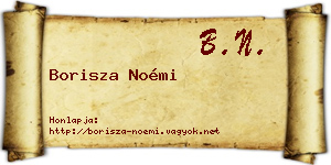 Borisza Noémi névjegykártya